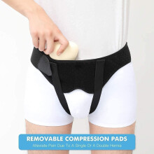 Hernia Belt XLarge for Men, Adjustable Inguinal Hernia Support Truss with Dual Compression and Removable Pads