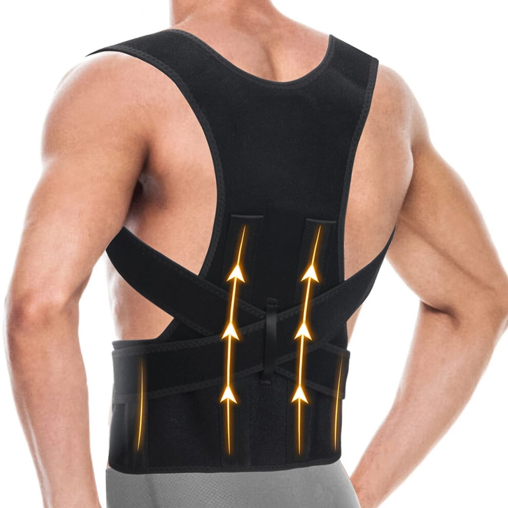 Adjustable Posture Corrector Back Brace for Men and Women, Full Back Support Trainer XLarge