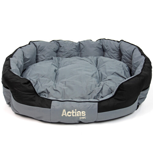 Extra Large Grey/Black Waterproof Round Dog Bed