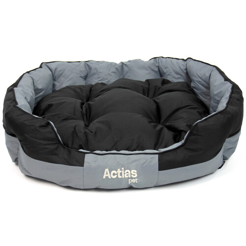 Extra Large Grey/Black Waterproof Round Dog Bed 2