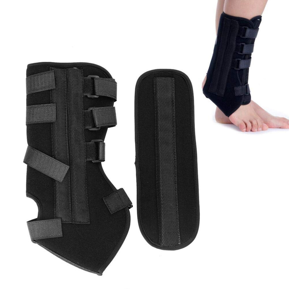 Adjustable Ankle Support Brace with Dual Splint Stabilizers for Sprains, Strains and Injury Recovery (M)