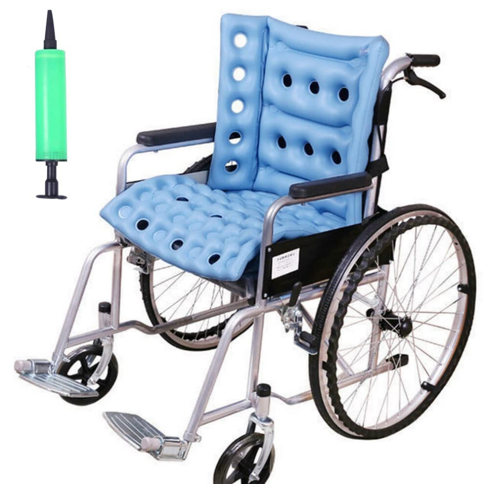 Inflatable Wheelchair Cushion with Full Back Support, Pressure Relief Air Seat Pad for Bedridden Elderly