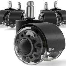 DSL Pack of 5 Office Chair Rubber Wheels Casters Replacement for Home and Office