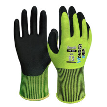 10 Pairs Nitrile Coated Work Gloves XLarge Green, Non Slip Grip, Breathable Reusable for Construction and Gardening