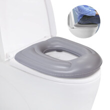 Inflatable Raised Toilet Seat Cushion for Seniors, Height Adjustable Donut Design for Tailbone Pain Relief, 15.7 x 18.5 x 4.3 in