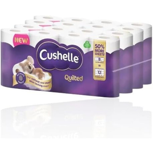 Cushelle Quilted 3-Ply Double Size 32 Toilet Rolls