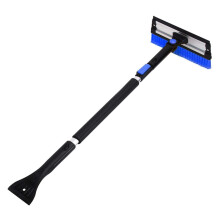 2in1 Telescopic Car Snow Brush and Ice Scraper with Long Handle, NonSlip Grip, ScratchSafe Edge