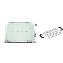 (Pastel Green) Smeg TSF01 2 Slice Toaster + TSBW01 Bun Warmer Bundle