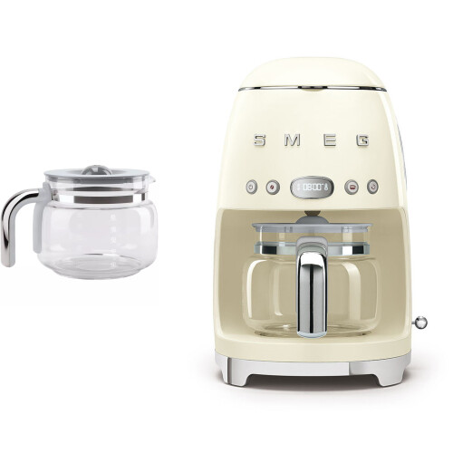 Smeg (Black) Smeg DCF02 Drip Filter Coffee Machine +DCG01 Glass Carafe Spare Jug Bundle 1