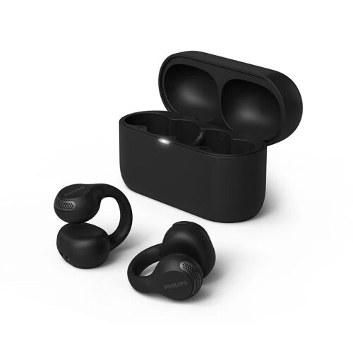 Philips (Black) Philips TAQ2000 Ear Cuff Style True Wireless Open Ear Multipoint Earbuds - Free Gift RRP 5! 2