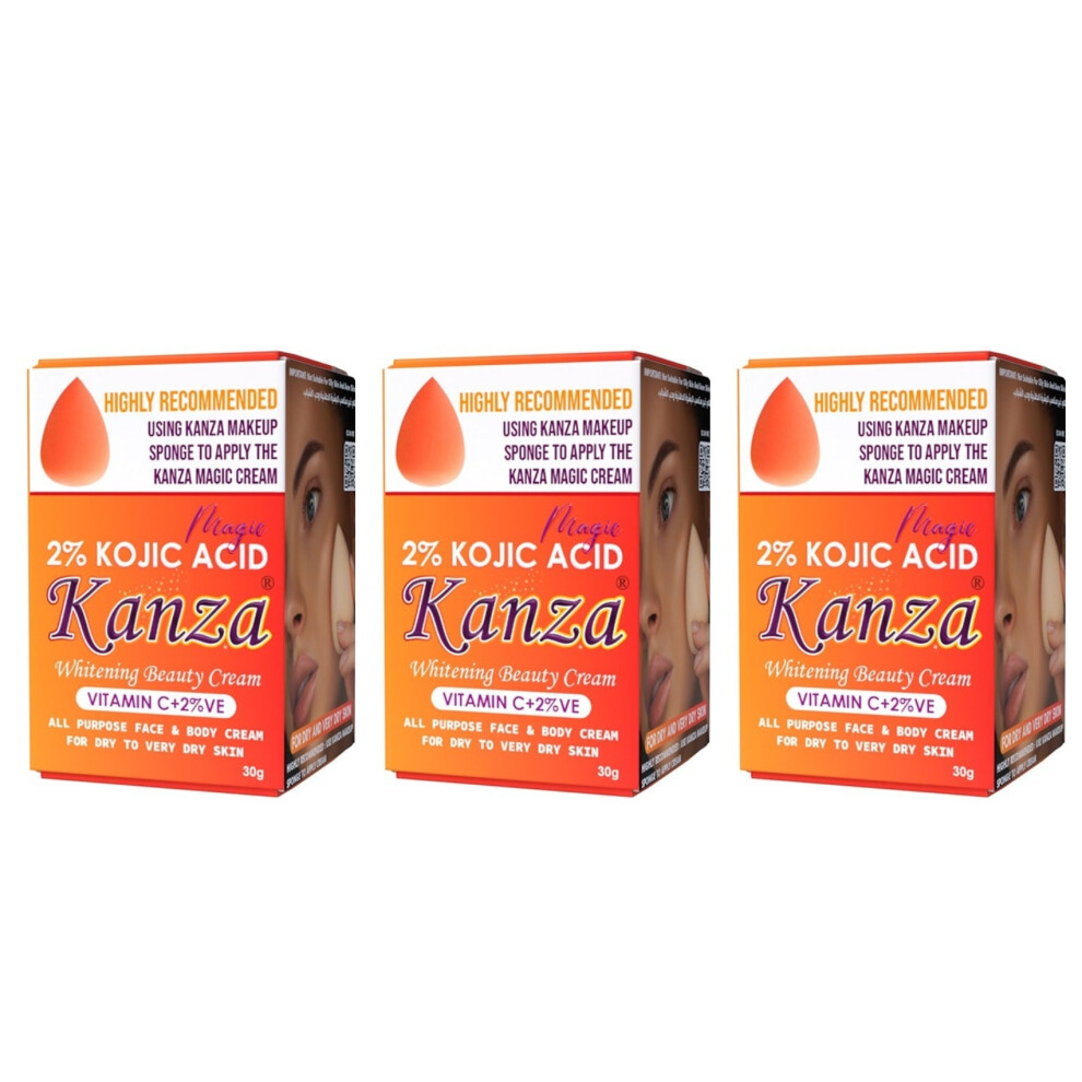 Cream (Pack Of 3) Kanza Magic Beauty With Vitamin C & E Face & Body For Women 30G