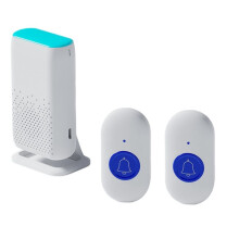 Wireless Doorbell with Flash Vibration Waterproof Emergency Pager for Elderly Nurse Alert System Security Aid,A
