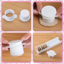 Round Cake Mold Set with Tray and Pusher Cake Cutter and Pusher Cutter Molds Kit for Home Baking Birthday Parties