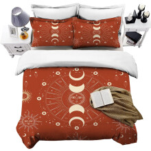 HOMHOMHA King Duvet Cover Set Burnt Orange Sun