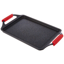 WECOOK! Ecochef Induction Roasting Pan, 43 x 25 cm, Cast Aluminum, Non-Stick Titanium Quantanium Ecological Without PFOA, 5 mm Thickness, Silicone