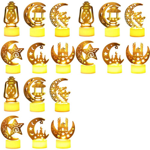 Ramadan Lights Decorations for Home 18 Pack Eid Mubarak LED Candle Lights