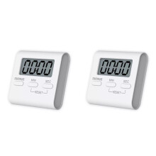 2X Kitchen Timers Large LCD Digital Kitchen Countdown Timer Stopwatch Alarms Convenient Cooking Alarms Clock