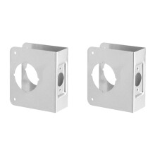 2X New Locking Door Reinforcement Plate 2-1/8 Inch Single Hole 2-3/8 Inch Back Plate Hole Door Reinforcement Repair Home