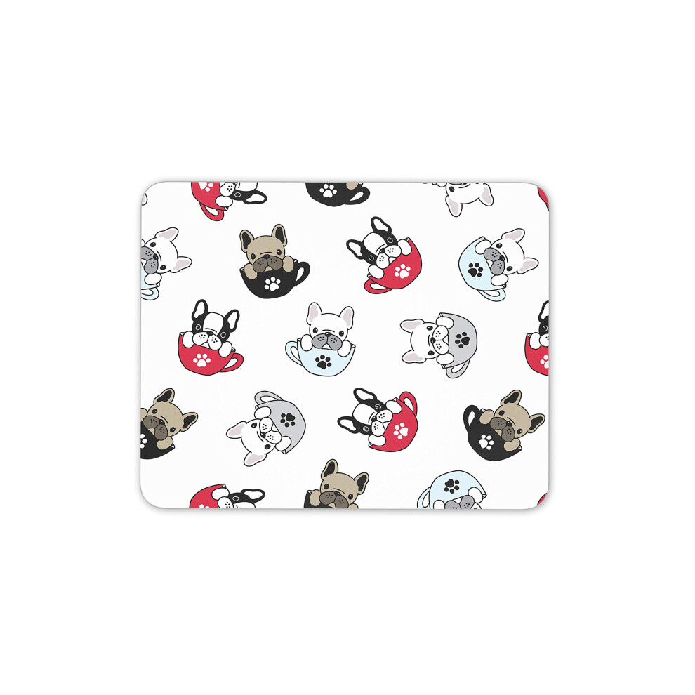 Destination Vinyl Ltd French Bulldog Pattern Mouse Mat Pad - Dog Puppy Cute Fun Computer #16534 7625938128058