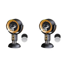 2X Purifier Fan, Removable and Washable Filter Portable Smokeaway Fan for Smoke, Smoke Away Purifier Fan,Black & Gold
