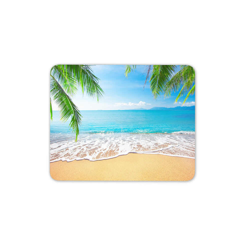 Destination Vinyl Ltd Tropical Beach Mouse Mat Pad - Sand Sun Holiday Palm Tree Gift Pc Computer #8557 7625901881058