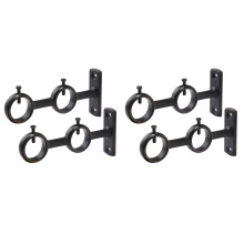 Curtain Rod Bracket, 4Pcs Double Curtain Rod Holder, Double Rod Brackets Hooks for Living Room Bedroom Curtain Rods