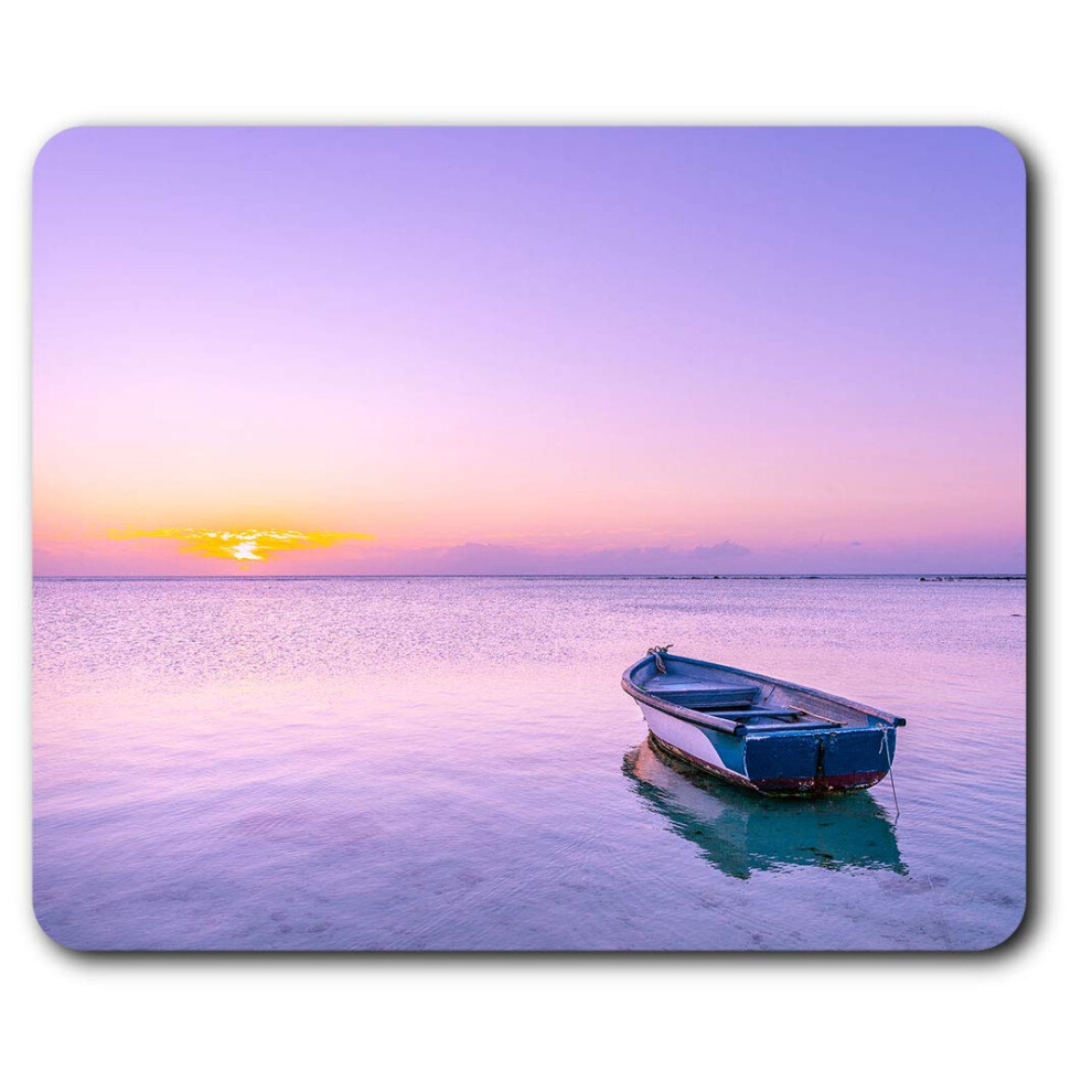 Sunset Boat Sea Lake Mouse Mat Pad Computer Pc Laptop Gaming Office Home Desk Accessory Gadget 24597 Purple 7625999401633