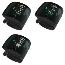 3X Tensiomètre Numérique au Poignet, Écran LCD Tactile, Moniteur de Fréquence Cardiaque et de Pression Artérielle Automatique, Voix Intelligente
