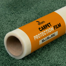 (2) Carpet Protector Roll 50m x 50cm (25m²) – Self-Adhesive Carpet Protector Film For Floor Protection Waterproof Puncture-Resistant