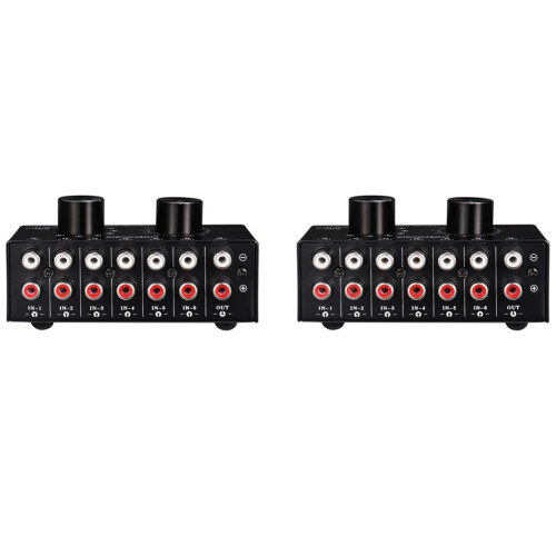2X 6 Input 1 Output Switcher Audio Source Selection Switcher RCA Audio Input Signal Selector