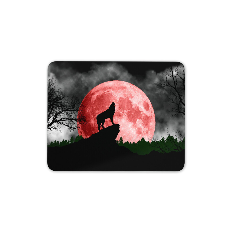 Awesome Howling Wolf Mouse Mat Pad - Moon Wolves Dog Animal Gift Computer #8850 7625896724477