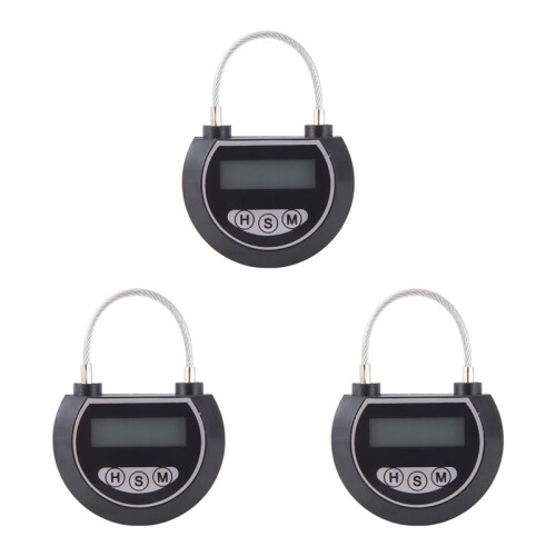 3X Electronic  Lock Timer Lock Container Multi Function  Lock Bin for Toys Black