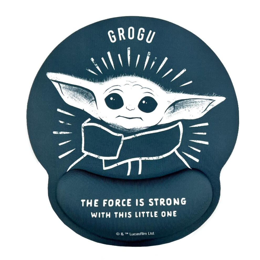 Wondee Mandalorian Baby Yoda Ergonomic Gel Mouse Pad With Non-Slip Wrist Rest, Star Wars Officially Licensed Product 8445183006579