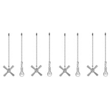 4sets Ceiling Fan Pull Chain Ornaments,Fan Pulls Extension Chains Set, Decorative Metal Light Bulb and Fan Cord