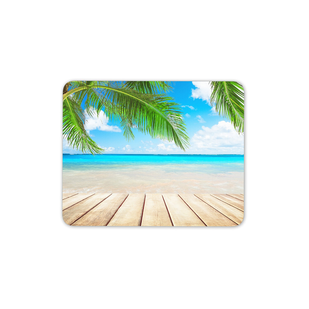 Destination Vinyl Ltd Beach Scene Mouse Mat Pad - Palm Tree Tropical Island Computer #13251 7625899078218