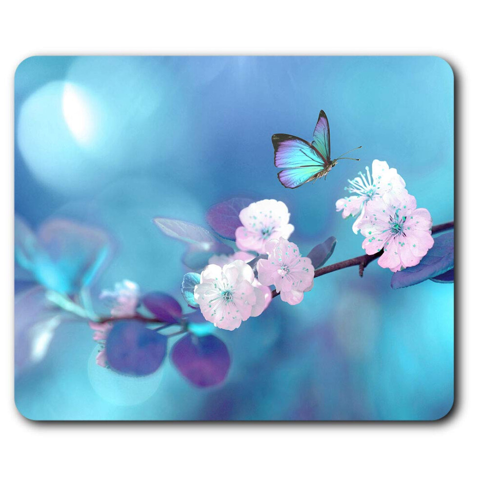 Pretty Butterfly Flower Mouse Mat Pad Computer Pc Laptop Gaming Office Home Desk Accessory Gadget 2072 7625998830984