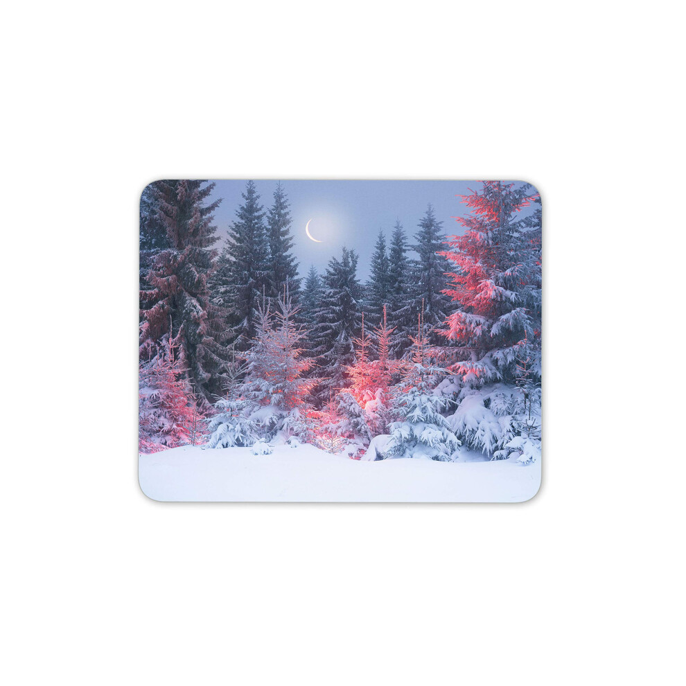 Destination Vinyl Ltd Christmas Scene Mouse Mat Pad - Pine Trees Winter Snow Fun Computer #12424 7625940482988