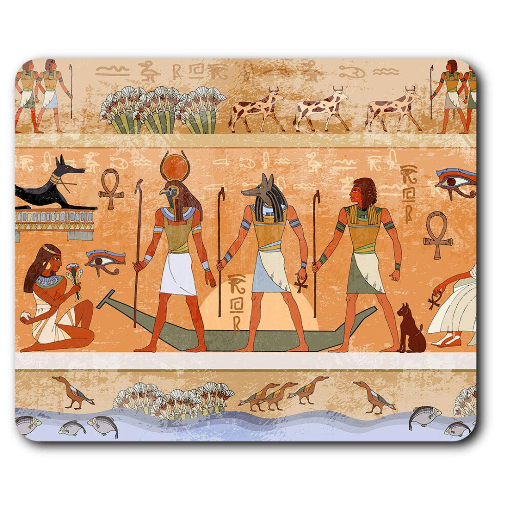 Destination Vinyl Ltd Comfortable Mouse Mat - Ancient Egyptian Scene Mythology 23.5 X 19.6 Cm (9.3 X 7.7 Inches) For Computer & Laptop, Office, 7625999260445