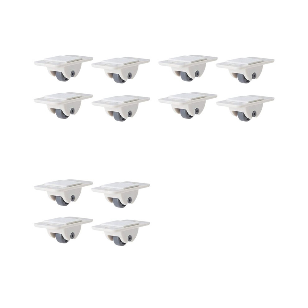 12 Pcs Self Adhesive Casters Wheels For Storage Box Trash Can Single Direction Non-Swivel Casters No Drilling 4713297598391