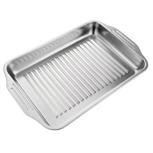 Space Home - Wavy Oven Tray 40 cm - Stainless Steel Roasting Pan - Roasting Pan - Universal Oven Dishes - Roasting Dish - 40x30cm