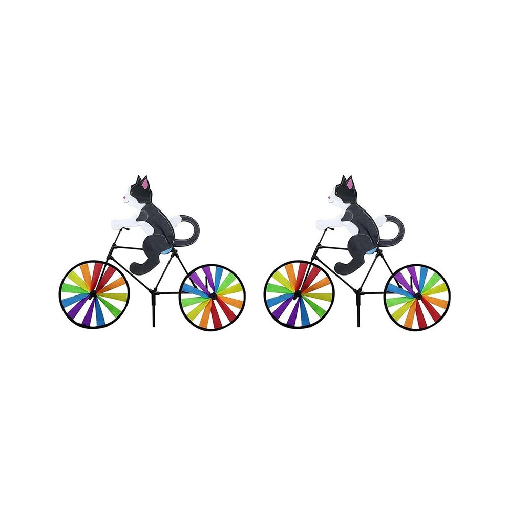 2X Bike Wind Spinner Bike Garden Wind Spinner Ornaments Cute Animal Sculpture Bicycle Spinner Windmill For Lawn A 6033343276096