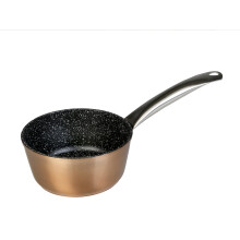 WECOOK! Professional Induction Saucepan, 18 cm, Milk Pan, Ecological Non-Stick Stone Without PFOA, Forged Aluminium, 2.8 mm Thick, Copper, Stainless