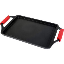 WECOOK! Ecostone Induction Roasting Pan, 43 x 25 cm, Cast Aluminum, Non-Stick Xtra DUPON Ecological PFOA-Free, 5 mm Thick, Silicone Handles, Ceramic