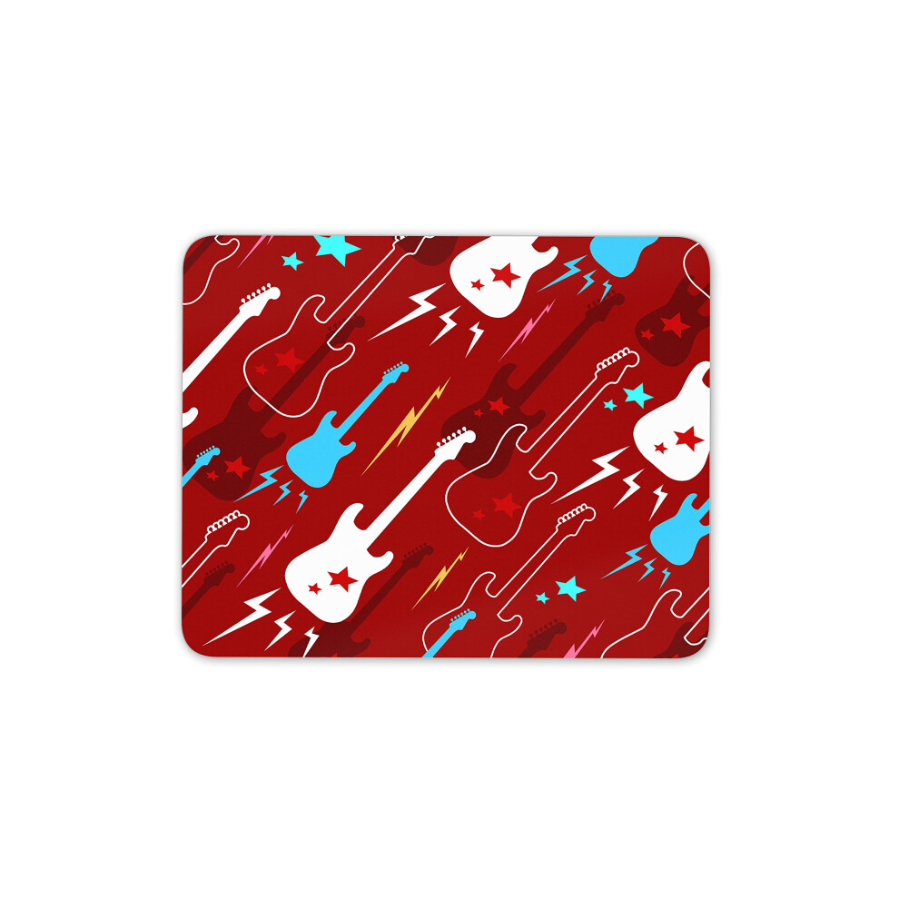 Destination Vinyl Ltd Funky Guitar Mouse Mat Pad - Electric Guitars Music Fun Computer #13133 Red 7625897812159
