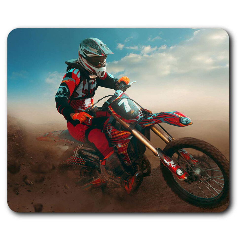 Motocross Biker Bike Mouse Mat Pad Computer Pc Laptop Gaming Office Home Desk Accessory Gadget 2565 Red 7625998875930