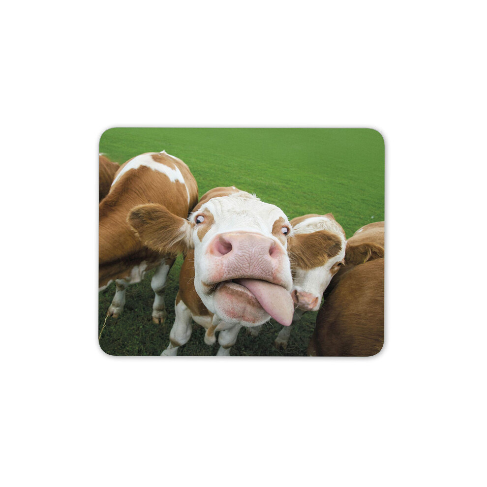 Destination Vinyl Ltd Silly Cow Mouse Mat Pad - Cattle Farm Animal Funny Cows Fun Computer Mouse Pad 7625943000189