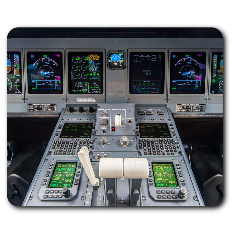 Comfortable Mouse Mat - Airplane Cockpit Aircraft Pilot 23.5 X 19.6 Cm (9.3 X 7.7 Inches) For Computer & Laptop, Office, Non-Slip Base - Rm15658 7625998694227