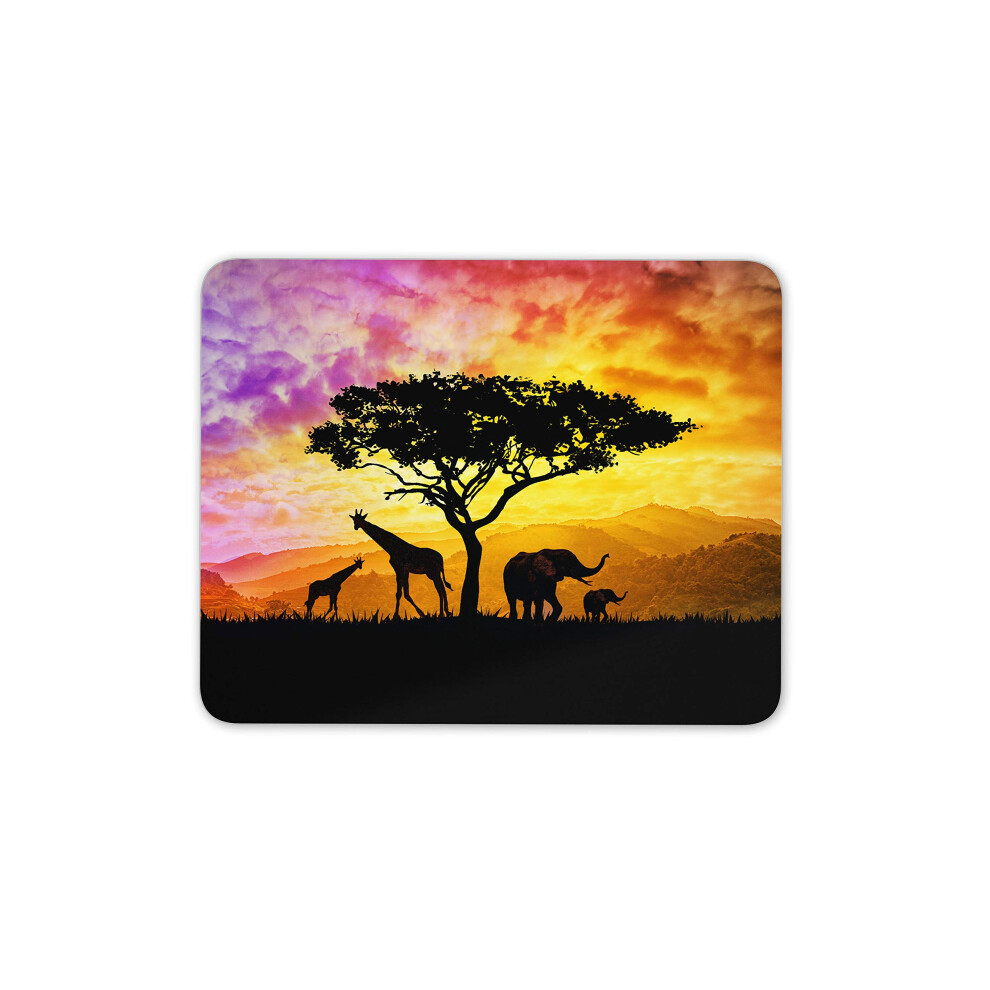 Destination Vinyl Ltd African Safari Mouse Mat Pad - Giraffe Elephant Africa Wild Computer #12325 7625941640875