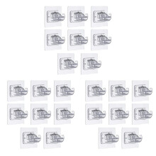 24PCS Self Adhesive Curtain Rod Bracket No Drill Curtain Rods Brackets Nail Free Adjustable Hooks Storage Hooks Clamp