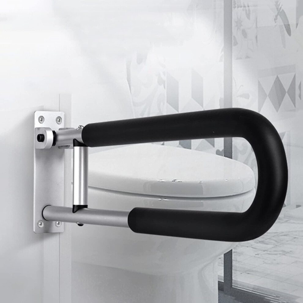 Toilet Grab Bar, Flipup Wallmounted Toilet Safety Rail, 23.6In, 264Lb (Armrest + Foam Cover) 9771547048619